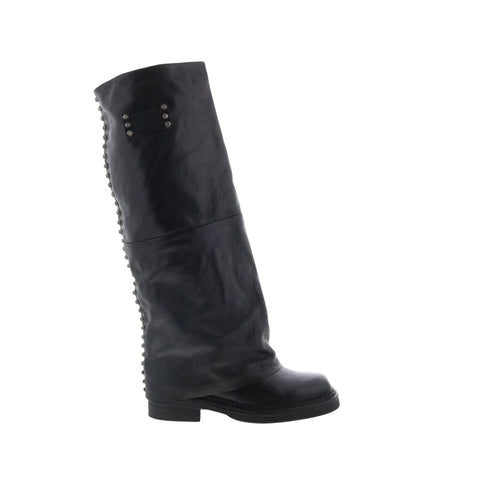 A.S. 98 Verill Womens Black Leather Zipper Over The Knee Boots
