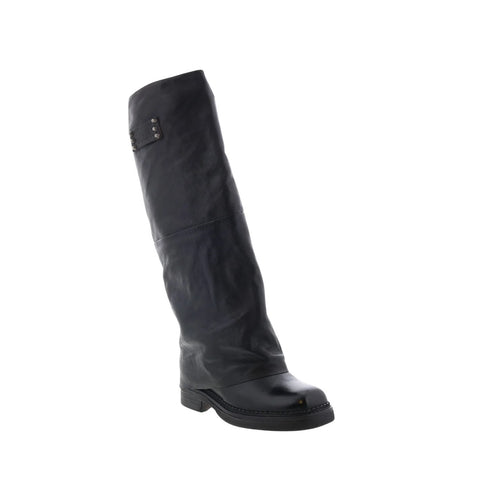 A.S. 98 Verill Womens Black Leather Zipper Over The Knee Boots