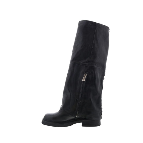 A.S. 98 Verill Womens Black Leather Zipper Over The Knee Boots