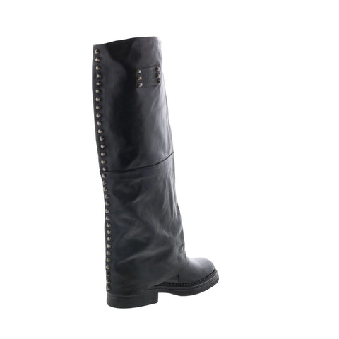 A.S. 98 Verill Womens Black Leather Zipper Over The Knee Boots