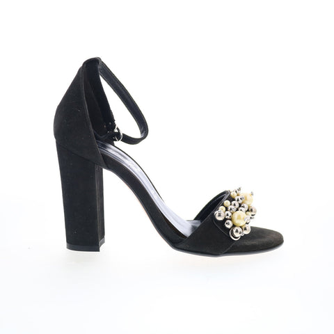 Via Studio Camoscio Pelle VIA 48 Womens Black Suede Pumps Heels Shoes