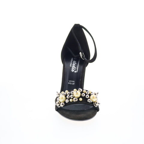 Via Studio Camoscio Pelle VIA 48 Womens Black Suede Pumps Heels Shoes