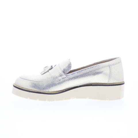 Via Studio Tejus Platino VIA 59 Womens Silver Loafers & Slip Ons Casual Shoes