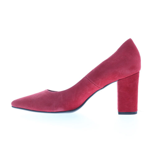 Via Studio Camoscio pelle VIA 12 Womens Red Suede Slip On Pumps Heels Shoes