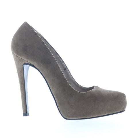 Via Studio Camoscio VIA 20 Womens Gray Suede Slip On Pumps Heels Shoes
