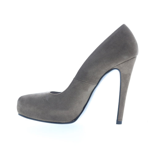 Via Studio Camoscio VIA 23 Womens Gray Suede Slip On Pumps Heels Shoes