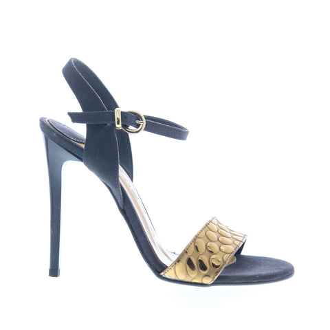 Via Studio Meteora VIA 30 Womens Black Leather Hook & Loop Pumps Heels Shoes
