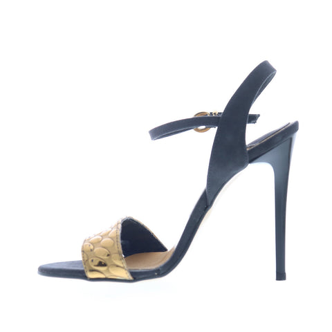 Via Studio Meteora VIA 30 Womens Black Leather Hook & Loop Pumps Heels Shoes