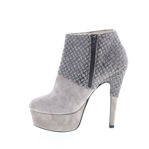 Via Studio Camoscio Pelle VIA 33 Womens Gray Suede Zipper Pumps Heels Shoes