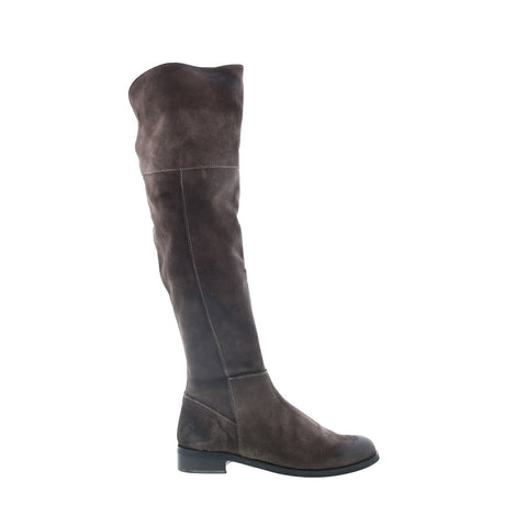 Via Studio Camoscio Grigio VIA 36 Womens Brown Suede Zipper Knee High Boots