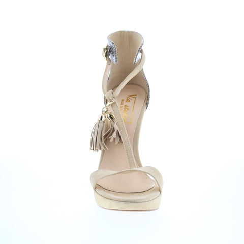 Via Studio Camoscio Pelle VIA 41 Womens Beige Leather Pumps Heels Shoes