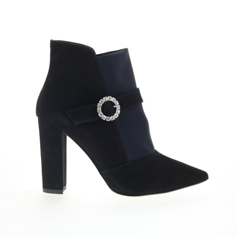 Via Studio Camoscio VIA 52 Womens Black Suede Ankle & Booties Boots