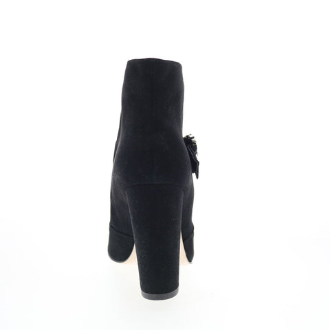 Via Studio Camoscio VIA 52 Womens Black Suede Ankle & Booties Boots