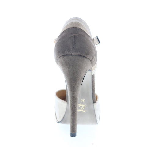 Via Studio Camoscio VIA 53 Womens Brown Suede Hook & Loop Pumps Heels Shoes