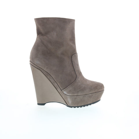 Via Studio Camoscio Pelle VIA 55 Womens Gray Suede Ankle & Booties Boots
