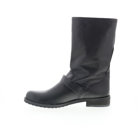 Via Studio Vitello VIA 56 Womens Black Leather Ankle & Booties Boots