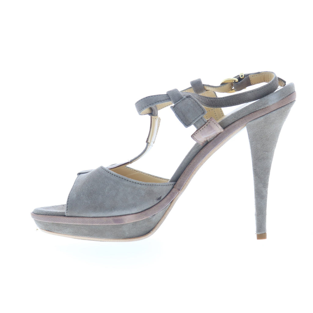 Via Studio Camoscio VIA 8 Womens Gray Suede Hook & Loop Pumps Heels Sh ...