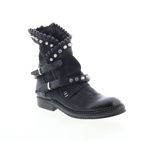 A.S. 98 Vianne Womens Black Leather Zipper Casual Dress Boots