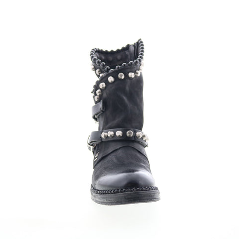 A.S. 98 Vianne Womens Black Leather Zipper Casual Dress Boots