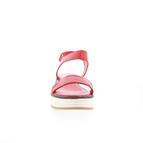 Miz Mooz Vice Womens Red Leather Strap Slingback Sandals Shoes