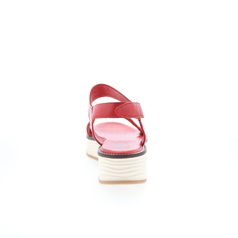 Miz Mooz Vice Womens Red Leather Strap Slingback Sandals Shoes