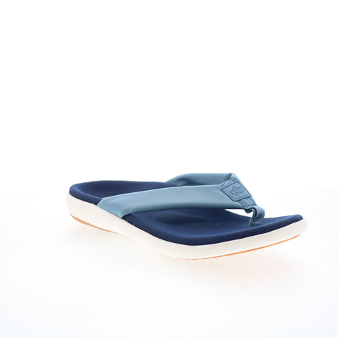 Spenco Victoria SP1024BLS Womens Blue Synthetic Flip-Flops Sandals Shoes