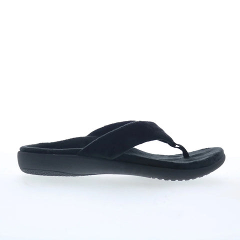 Spenco Victoria SP1182BLK Womens Black Synthetic Flip-Flops Sandals Shoes