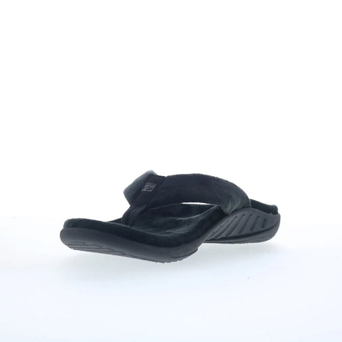 Spenco Victoria SP1182BLK Womens Black Synthetic Flip-Flops Sandals Shoes