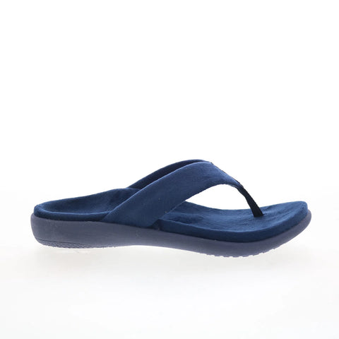Spenco Victoria SP1182PEA Womens Blue Canvas Flip-Flops Sandals Shoes