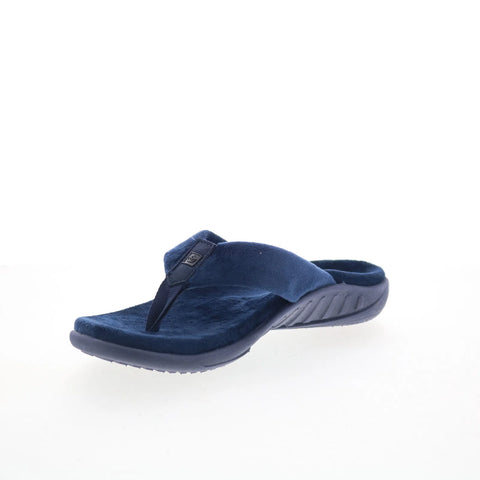 Spenco Victoria SP1182PEA Womens Blue Canvas Flip-Flops Sandals Shoes