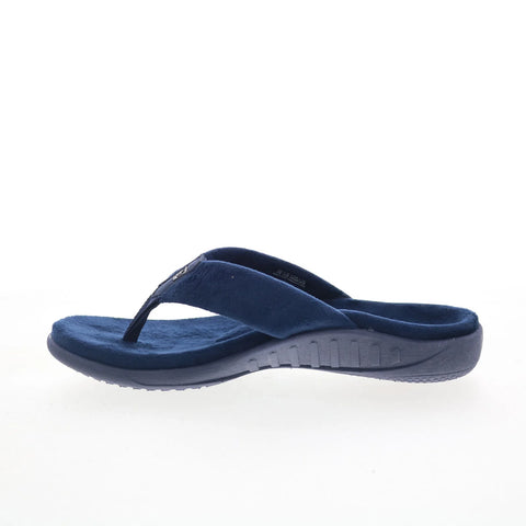 Spenco Victoria SP1182PEA Womens Blue Canvas Flip-Flops Sandals Shoes