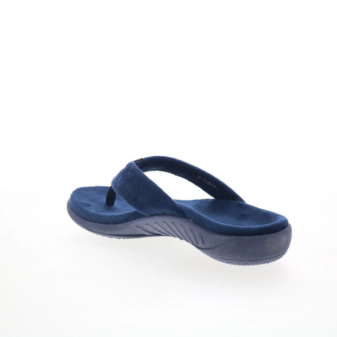 Spenco Victoria SP1182PEA Womens Blue Canvas Flip-Flops Sandals Shoes