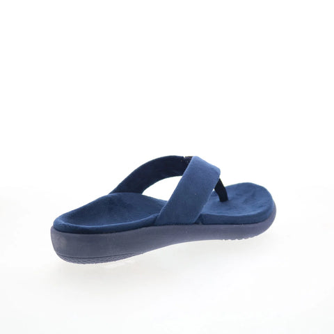 Spenco Victoria SP1182PEA Womens Blue Canvas Flip-Flops Sandals Shoes