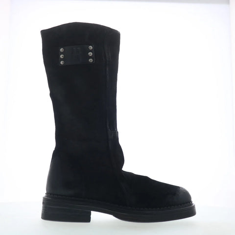 A.S. 98 Vilo Womens Black Leather Zipper Mid Calf Boots