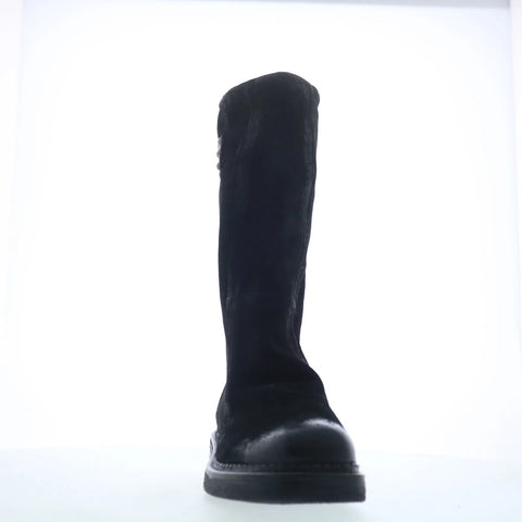 A.S. 98 Vilo Womens Black Leather Zipper Mid Calf Boots