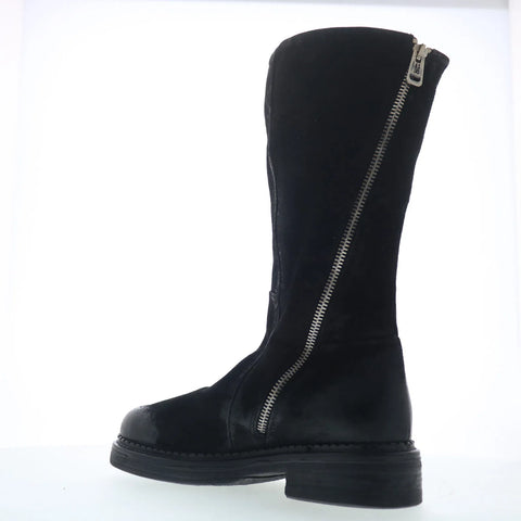 A.S. 98 Vilo Womens Black Leather Zipper Mid Calf Boots