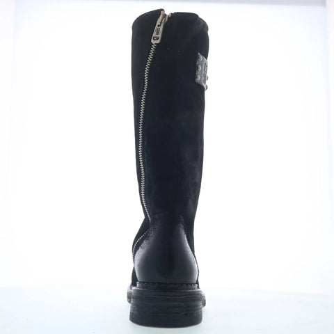 A.S. 98 Vilo Womens Black Leather Zipper Mid Calf Boots