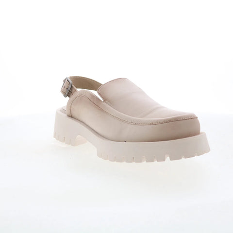 Miz Mooz Violet Womens Beige Leather Slip On Loafer Flats Shoes