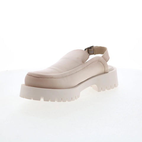 Miz Mooz Violet Womens Beige Leather Slip On Loafer Flats Shoes