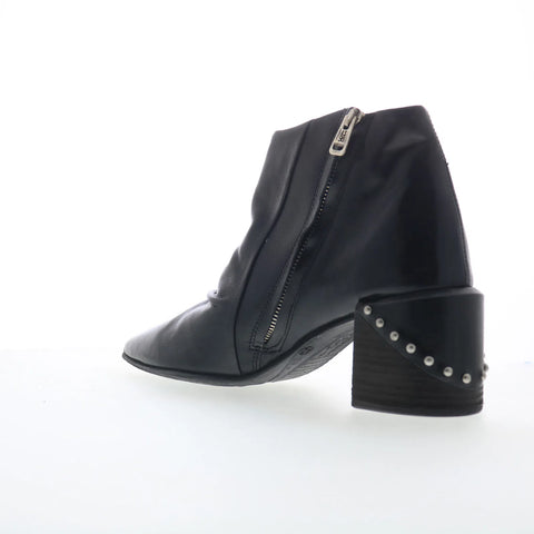 A.S. 98 Vince Womens Black Leather Zipper Ankle & Booties Boots