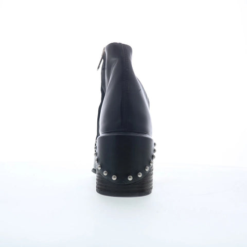 A.S. 98 Vince Womens Black Leather Zipper Ankle & Booties Boots