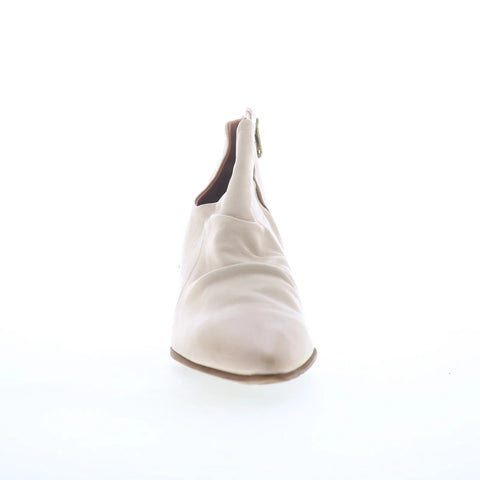 A.S. 98 Vince Womens Beige Leather Zipper Ankle & Booties Boots