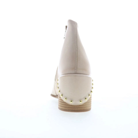 A.S. 98 Vince Womens Beige Leather Zipper Ankle & Booties Boots