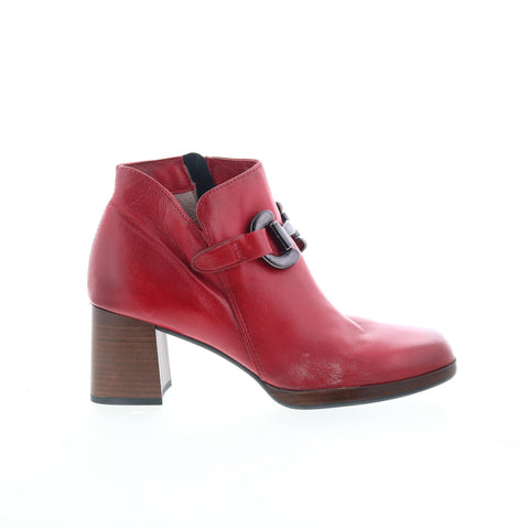 Miz Mooz Vino Womens Red Leather Zipper Ankle & Booties Boots