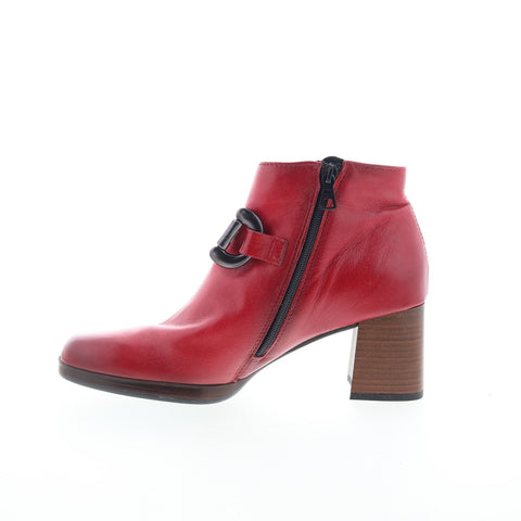 Miz Mooz Vino Womens Red Leather Zipper Ankle & Booties Boots