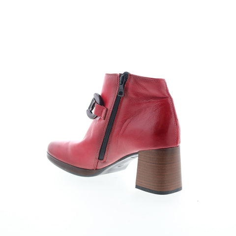 Miz Mooz Vino Womens Red Leather Zipper Ankle & Booties Boots