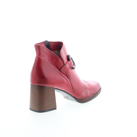Miz Mooz Vino Womens Red Leather Zipper Ankle & Booties Boots