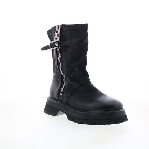 A.S. 98 Vinson Womens Black Leather Zipper Casual Dress Boots