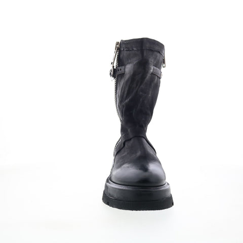 A.S. 98 Vinson Womens Black Leather Zipper Casual Dress Boots