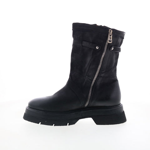 A.S. 98 Vinson Womens Black Leather Zipper Casual Dress Boots